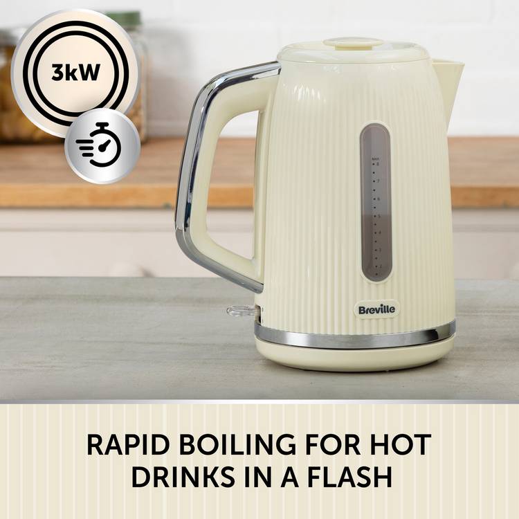 Breville Bold kettle cream and silver 1.7L - British product