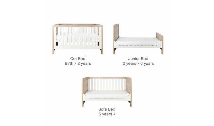 Tutti Bambini Modena Cot Bed - White Oak