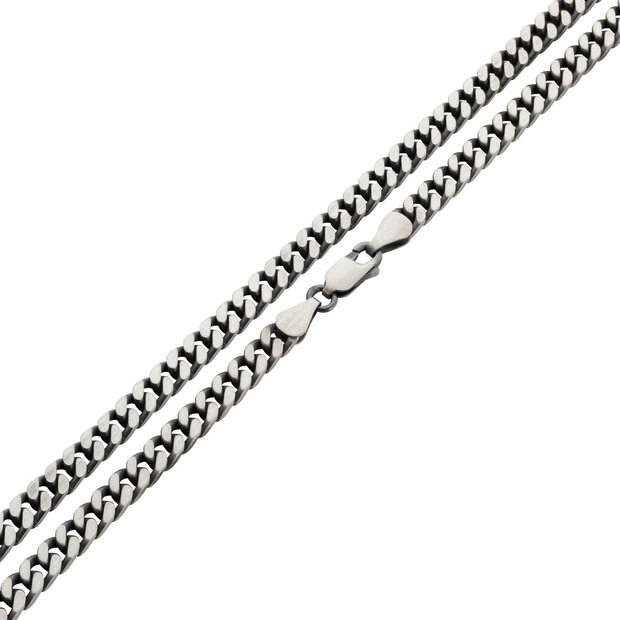 Revere men's oxidized curb chain necklace 50.8cm, UK version