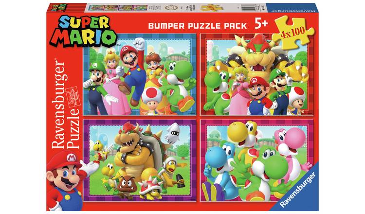 Super Mario 4 X 100 Piece Bumper Jigsaw Puzzle Pack