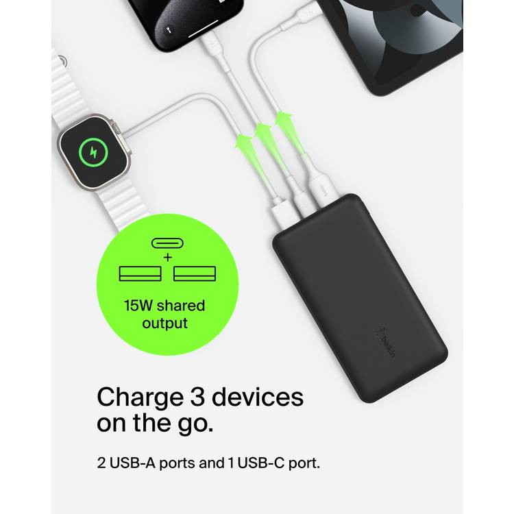 Belkin 15W portable power bank 10000mAh black, imported from the UK