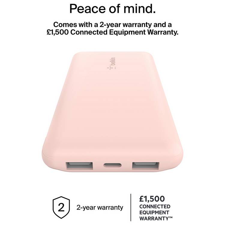 Belkin power bank pink 10000mAh, imported from the UK