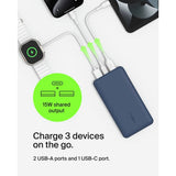 Belkin 15W 10000mAh portable power bank, blue, UK version