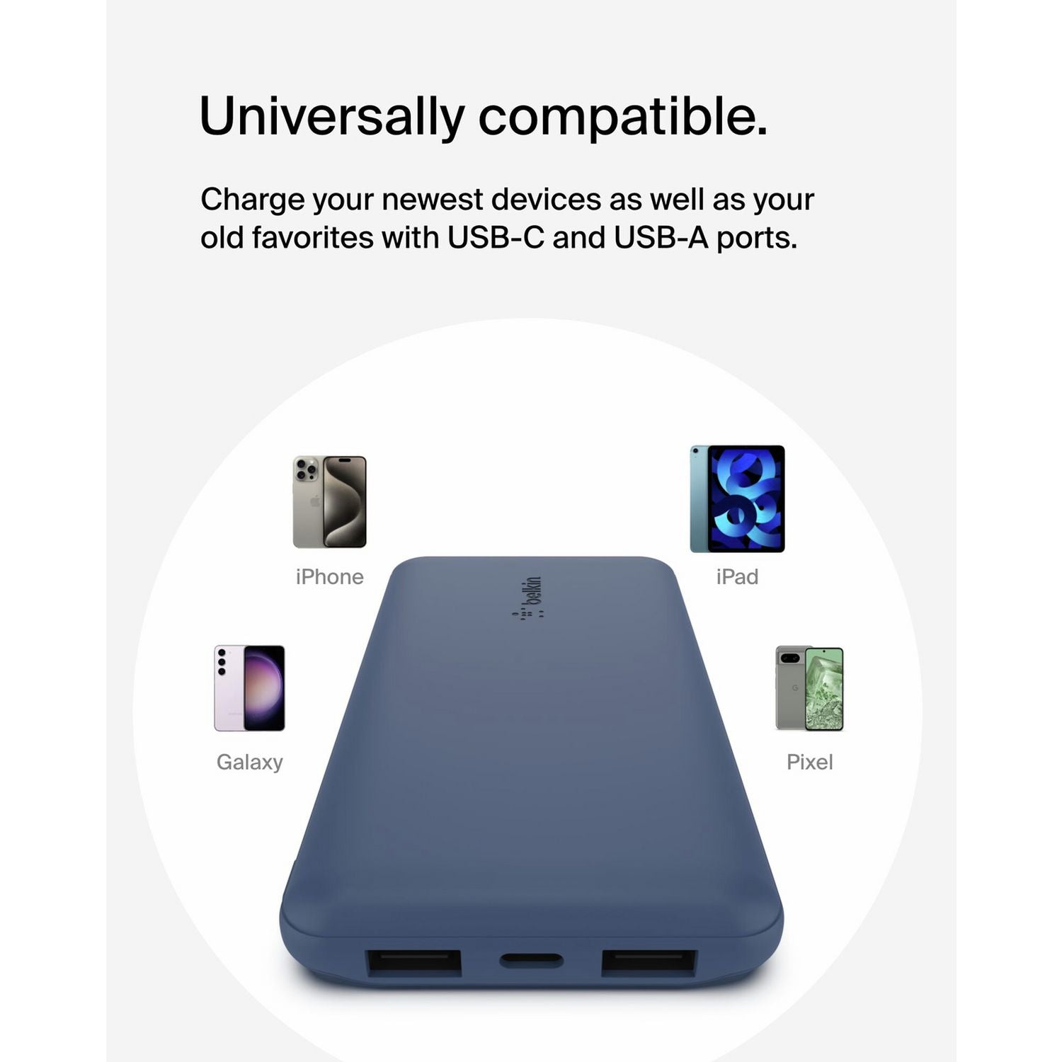 Belkin 15W 10000mAh portable power bank, blue, UK version