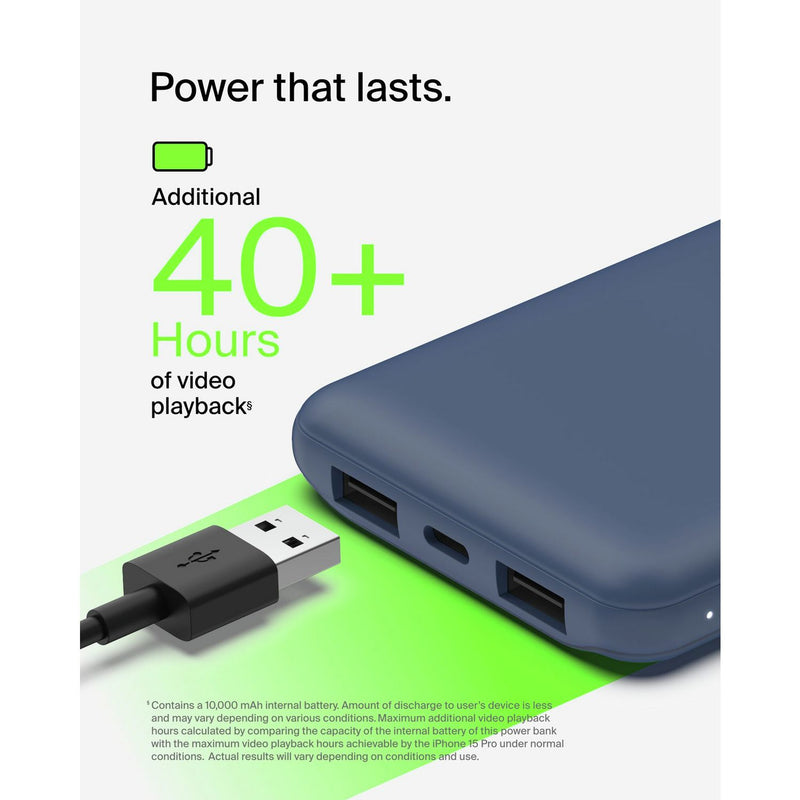 Belkin 15W 10000mAh portable power bank, blue, UK version