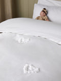 White tufted hearts duvet cover and pillowcase set (British brand)