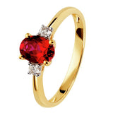 Revere 9ct gold engagement ring with ruby and diamonds, imported from the UK