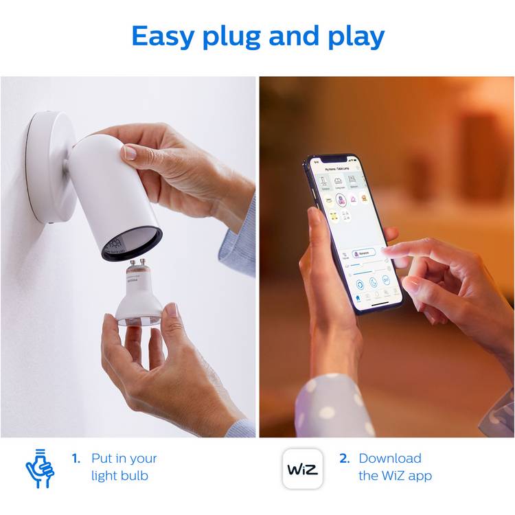 Philips WiZ GU10 smart LED bulb (British brand)