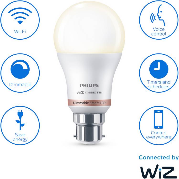 Philips Wiz smart LED bulb B22 white - British product