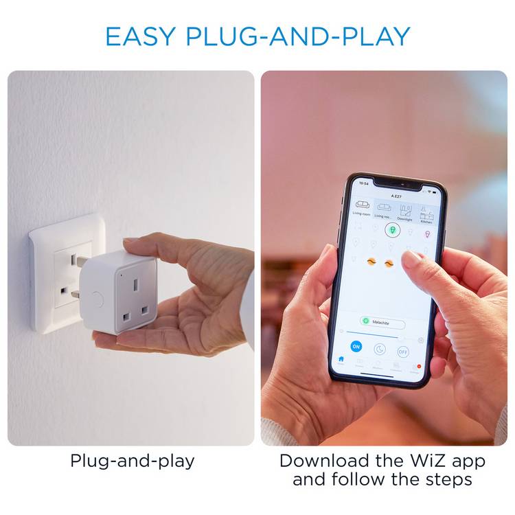 Wiz Wi-Fi Smart Plug with energy monitoring and scheduling - British product
