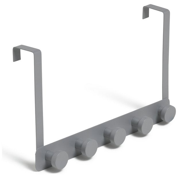 Habitat overdoor hooks grey pack of 5, imported from the UK