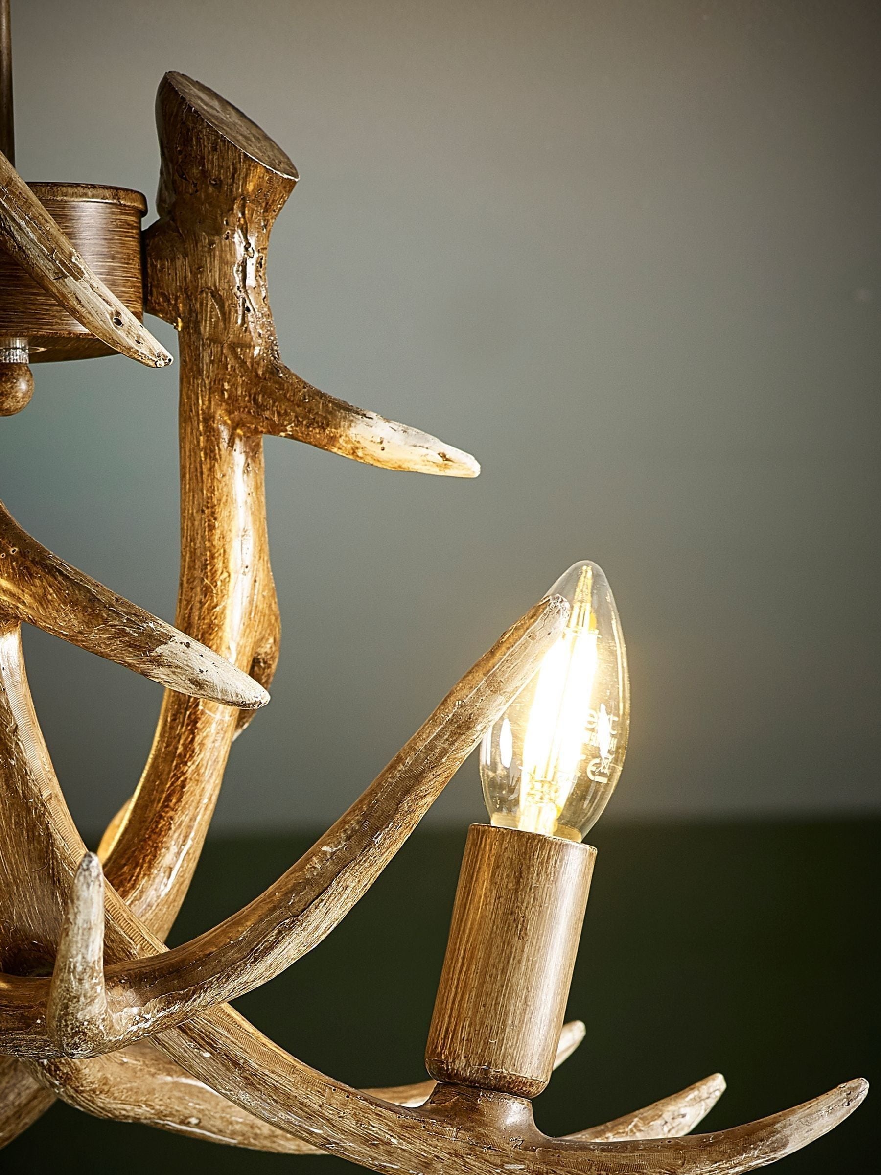 Natural Antler ceiling light resin 3-bulb 50cm (British brand)