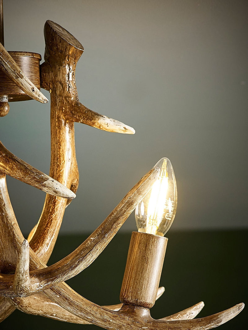 Natural Antler ceiling light resin 3-bulb 50cm (British brand)