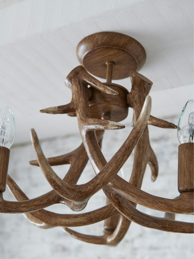 Natural Antler ceiling light resin 3-bulb 50cm (British brand)