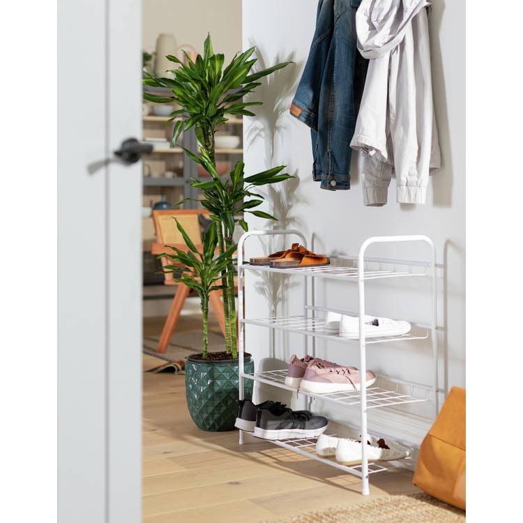 Argos Home Jorn 4 tier shoe rack in white, UK version