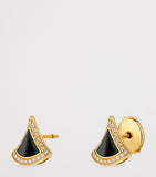 Bvlgari Divas' Dream yellow gold onyx diamond earrings, imported from the UK