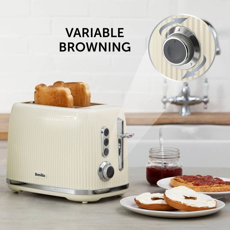 Breville Bold 2 slice toaster cream and silver, UK version