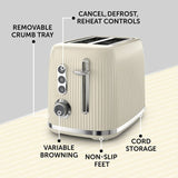 Breville Bold 2 slice toaster cream and silver, UK version