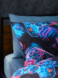 Glow in the dark gamer duvet cover and pillowcase set, UK version