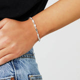 Lipsy silver baguette square glass bracelet 18cm - British product