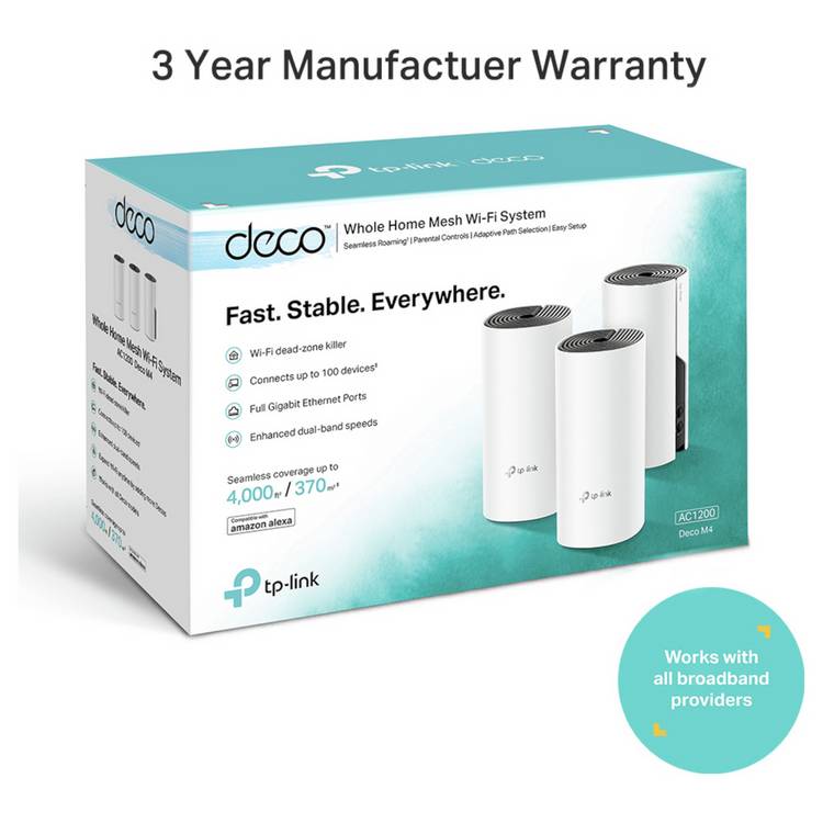 TP-Link Deco M4 mesh Wi-Fi system 3-pack imported from the UK