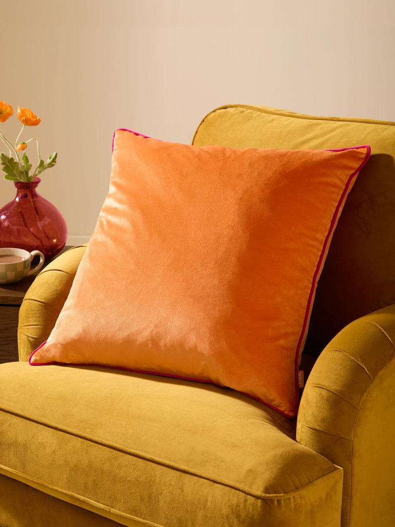 Furn Orange/Pink Meridian Velvet 55 x 55cm Cushion Cover
