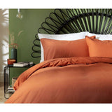 Habitat cotton linen rust bedding set double (British brand)