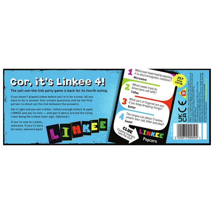 Linkee 4 Game quiz game - British product