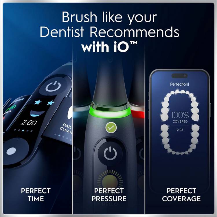 Oral-B iO6 Black electric toothbrush, imported from the UK