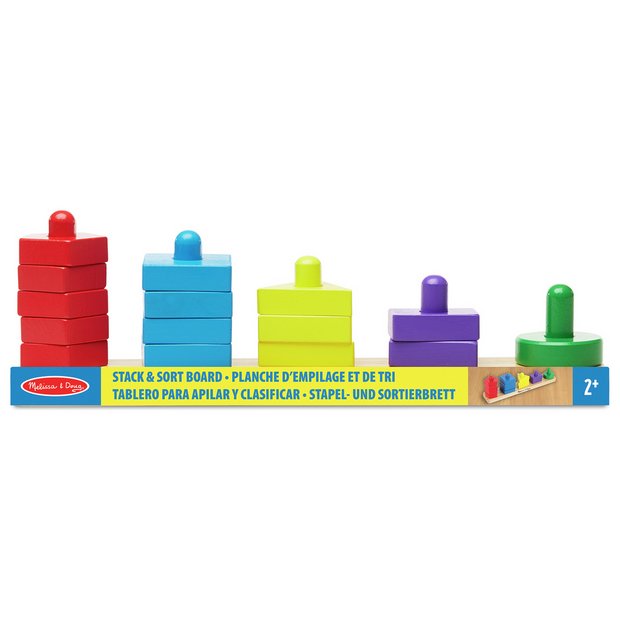 Melissa & Doug wooden shape sorter stacking toy - British product