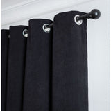 Habitat Cord Eyelet Curtains - Black - 168x229cm