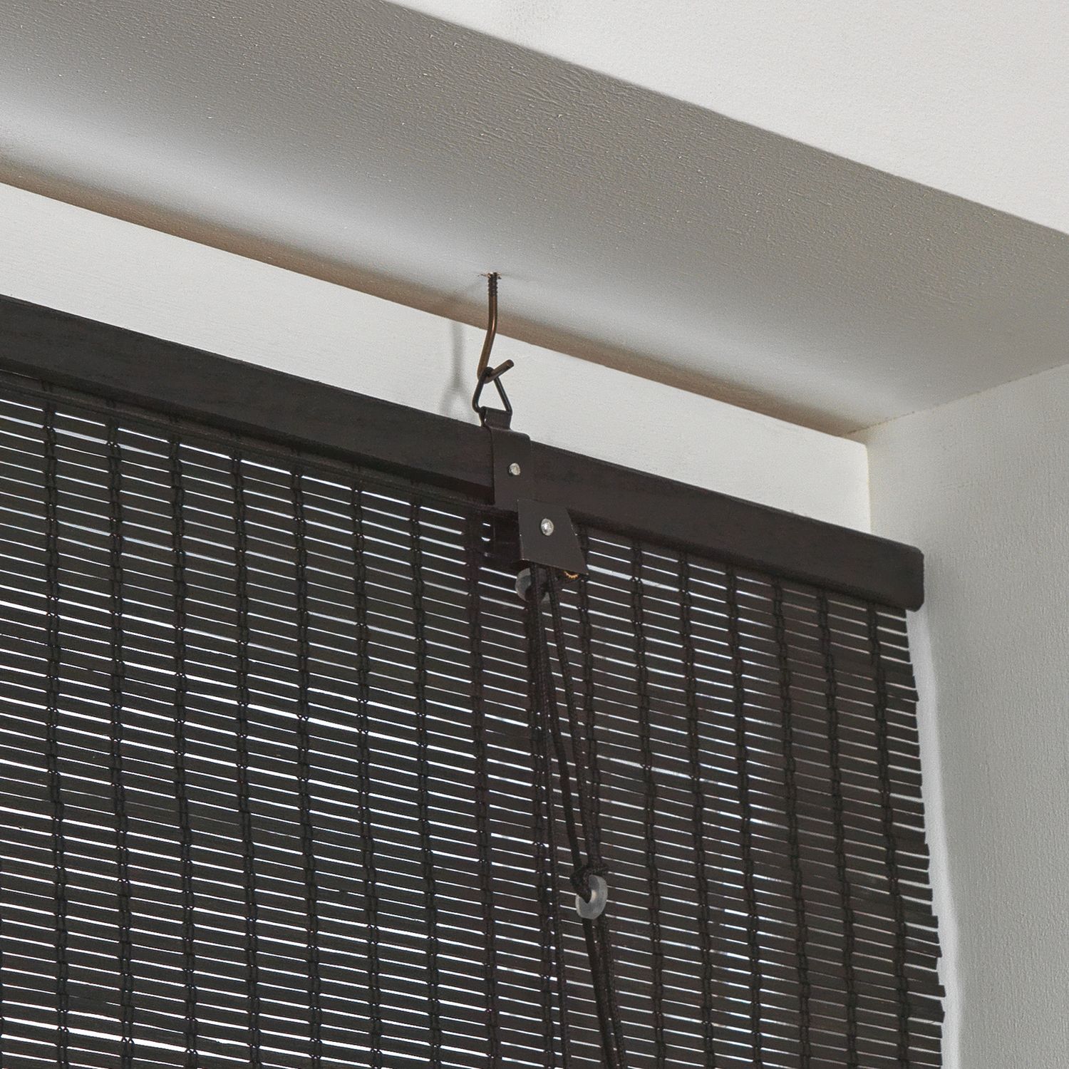 Habitat Bamboo Black Roller Blind - 120cm