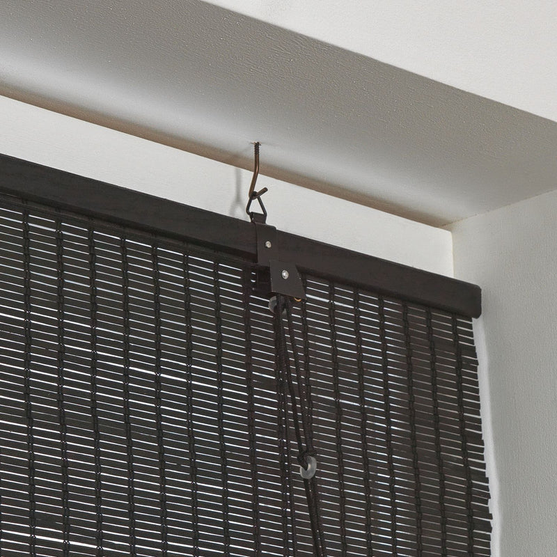 Habitat Bamboo Black Roller Blind - 120cm