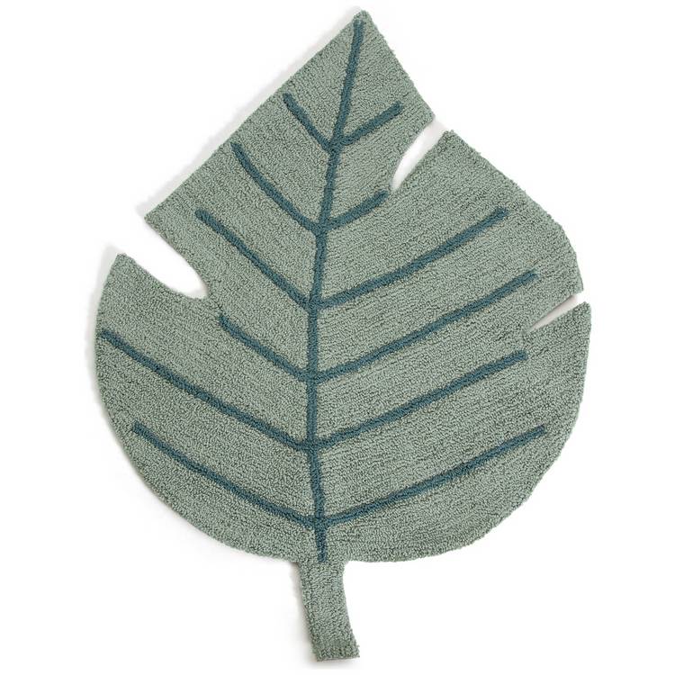 Habitat leaf-shaped green cut pile rug 80x110cm - British product