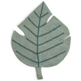 Habitat leaf-shaped green cut pile rug 80x110cm - British product
