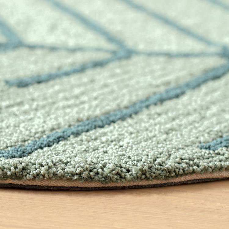 Habitat leaf-shaped green cut pile rug 80x110cm - British product