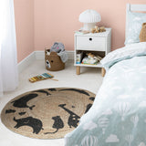 Habitat kids animal print round jute rug 100cm - British product