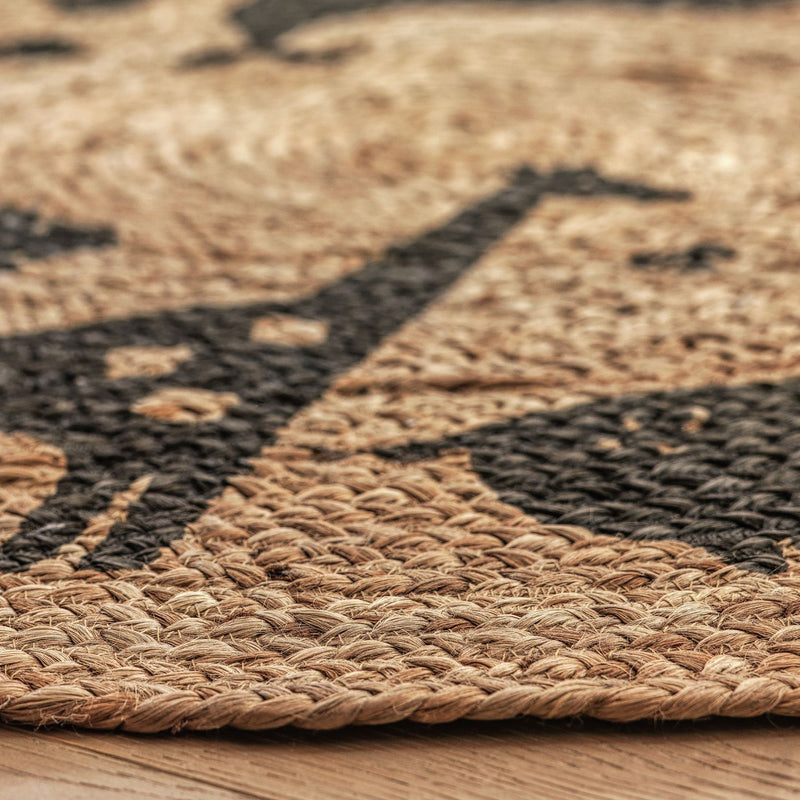 Habitat kids animal print round jute rug 100cm - British product