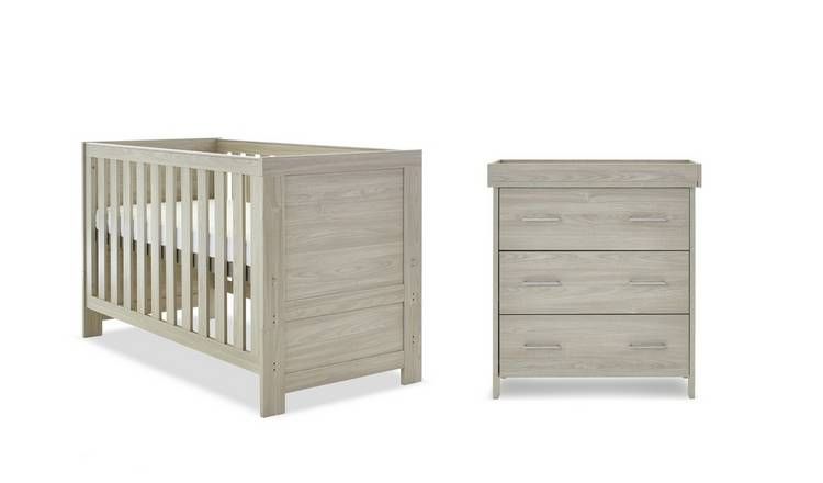 Obaby Nika 2 Piece Nursery Furniture Set - Grey Wash