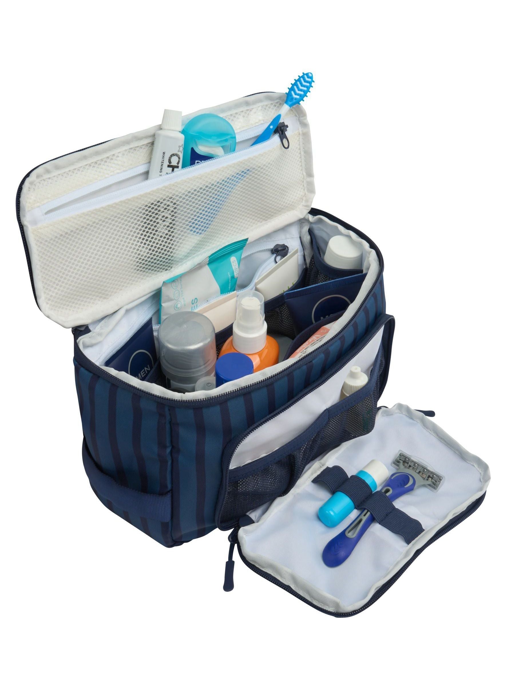 Cabin Max blue classic striped toiletry bag 35x15x15cm (British brand)