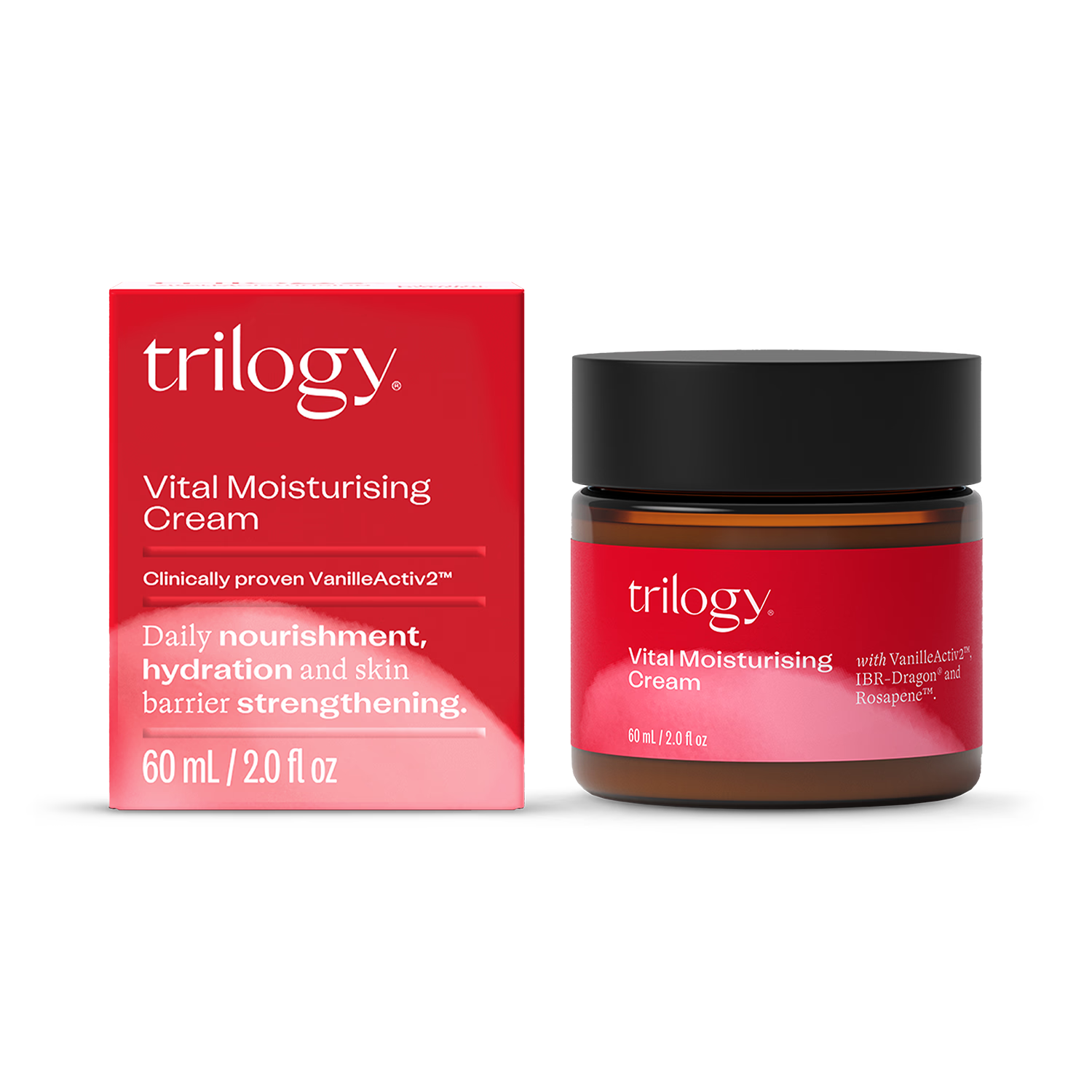 Natural Hydrating Face Cream with Rosehip and Marula Oil 60ml