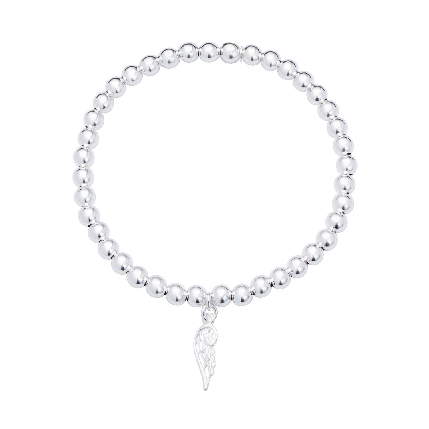 Revere sterling silver stretchable bracelet with wing pendant (British brand)