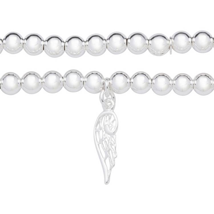 Revere sterling silver stretchable bracelet with wing pendant (British brand)