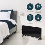 Princess glass panel heater 2kW black, UK version