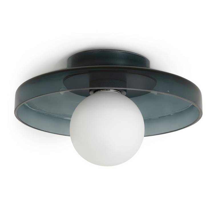 Habitat Jonna bathroom flush ceiling light dark blue glass - British product