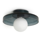 Habitat Jonna bathroom flush ceiling light dark blue glass - British product