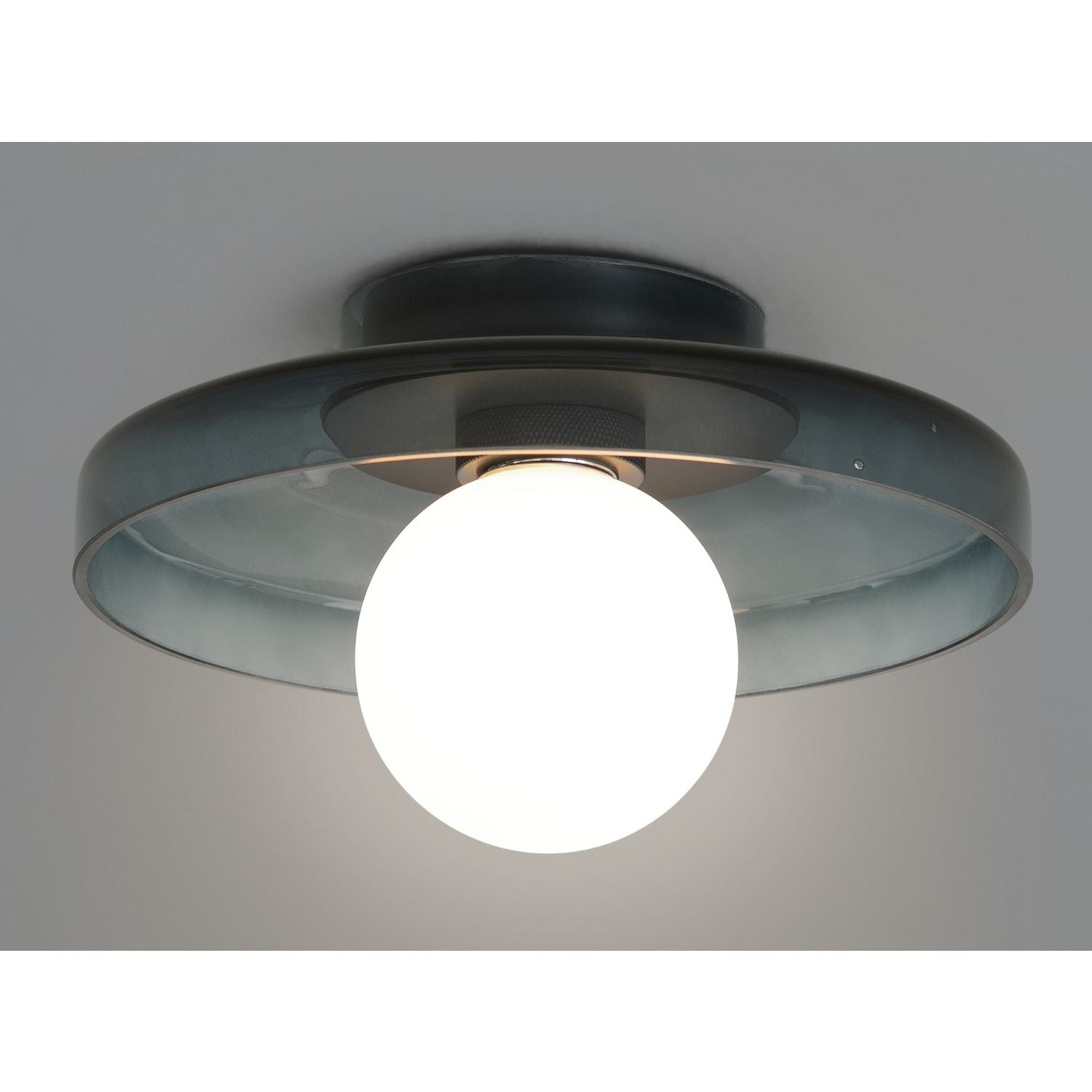 Habitat Jonna bathroom flush ceiling light dark blue glass - British product