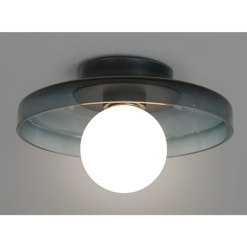 Habitat Jonna bathroom flush ceiling light dark blue glass - British product