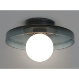 Habitat Jonna bathroom flush ceiling light dark blue glass - British product