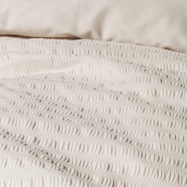 Habitat seersucker taupe bedding set single, imported from the UK